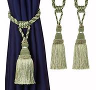 ANSNOW Fermatenda Decorativi per Tende, Eleganti Fermagli in Corda Fatti a Mano, Nappe, Fermagli per Tende/Verde/2
