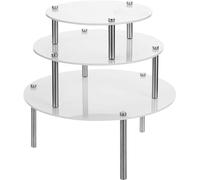 anso Alzata a 3 ripiani in acrilico per torte e cupcake, per matrimoni, feste, dessert (trasparente)