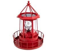 anso Faro a LED ad energia solare, luce notturna per esterni, giardino, casa, lampada decorativa (rosso)