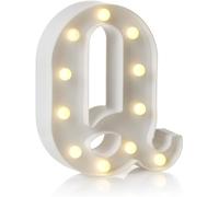 Anso - Lampada a LED con lettere e numeri dell'alfabeto, ideale per decorazioni, luci notturne per casa, compleanno, feste, eventi, 22 cm (Q)
