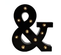 anso LED Nero Lettera Luce 26 Inglese Luce Notturna Grande Luci Luminose Casa Festa Di Compleanno (&)