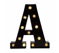 anso LED nero lettera luce 26 inglese notte luce grande luce luminosa casa festa di compleanno (A)