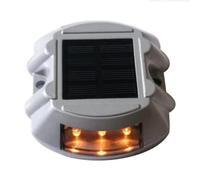 anso LED Road Marker Solar Powered Deck Light Lamp IP68 Outdoor Driveway Patio Alluminio Path Light (Flash, Giallo)