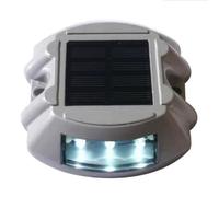 anso LED Road Marker Solar Powered Deck Light Lampada IP68 Outdoor Driveway Patio Alluminio Percorso Luce (Flash, Bianco)