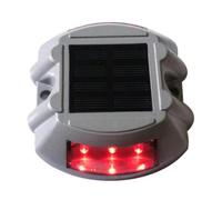 anso LED Road Marker Solar Powered Deck Light Lampada IP68 Outdoor Vialetto Patio Alluminio Percorso Luce (Costante On, Rosso)