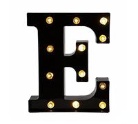 Anso - Luce a LED con lettere nere, 26 lettere dell'alfabeto inglese, luce notturna luminosa grande per casa, compleanno, festa (E)