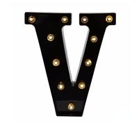 Anso - Luce a LED con lettere nere, 26 lettere luminose in inglese, luce notturna grande e luminosa per casa, compleanno, festa (V)