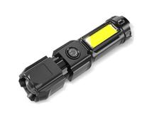 anso Torcia elettrica ricaricabile a LED Zoomable Tactical Police Super Bright Handheld Light (con lampada laterale)