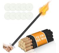 Ansobea 100 torce a cera tempo di combustione 100 min, fiaccole da giardino con protezione per le mani, torcia con manico extra lungo, per un'escursione con bambini, falò, all'aperto