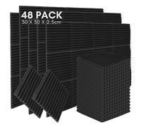 Ansobea 48 Pezzi Pannello Acustico Fonoassorbente,Fonoassorbente, Fonoassorbenti Acustico ad alta Densità,Pannelli Insonorizzanti per Studi di Registrazione,Home Learning 30 x 30 x 2,5 cm