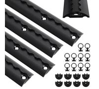 Ansobea Guida aerea 4 x 1 m, in alluminio, binari rotondi, forma semicircolare, set di binari con 10 anelli di raccordo per guida aerea, 8 binari per airline, per camper e camion, colore nero