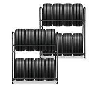 Ansobea Scaffale per Pneumatici x2, Portagomme per 8 Pneumatici 107 x 46 x 117cm, Albero per Pneumatici Auto Portata 180kg, Portagomme con Copertura Protezione Pneumatici,per Garage Cantina