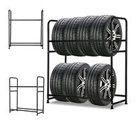 Ansobea Scaffale per Pneumatici x4, Portagomme per 8 Pneumatici 107 x 46 x 117cm, Albero per Pneumatici Auto Portata 180kg, Portagomme con Copertura Protezione Pneumatici,per Garage Cantina
