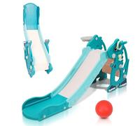 Ansobea Scivolo 4 in 1 per bambini con macchina inglese Early Learning Machine, scivolo per bambini dai 2 anni in su, per interni ed esterni, colore verde