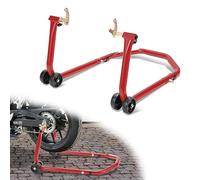 Ansobea Supporto per moto posteriore, supporto per moto, fino a 300 kg, sollevatore per moto in acciaio, con ruote doppie, alta stabilità (rosso)