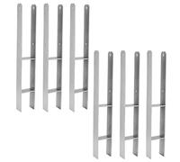 Ansobea Supporto per pali ad H, set di ancoraggi per pali di ancora, a forma di H, in acciaio per pali di recinzione, tettoie (6 pezzi 81 x 600 x 5 mm)