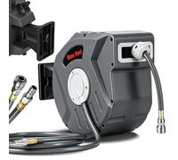 Ansobea Tubo per aria compressa, 20 m, avvolgitubo automatico, avvolgitubo ad aria compressa, attacco rapido 1/4", montaggio a parete per compressore officina