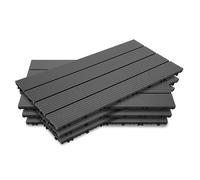 Ansobea WPC Piastrelle per terrazze, piastrelle in legno, 30 x 60 cm, set da 6 pezzi, per 1 m², per balconi e terrazze, effetto legno, per balconi e terrazze (antracite)