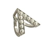 AnsonBoy Moda V o C Forma Sciarpa Spilla Perla Seta Sciarpa Fibbia Spilla Signore Scialle Anello Clip Orlo Annodato Pulsante Accessorio