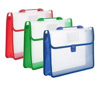 Ansook 3 Pezzi Cartelle Portadocumenti Trasparente in Plastica,A4 Cartelline Portadocumenti Busta - Cartelle a Tasca con Bottone - Grande Capacità Porta Documenti - per Scuola Ufficio Casa