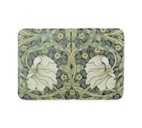 Ansouyi Pimpernel - Tappetino da bagno con motivo William Morris, 50 x 76 cm, motivo fiori gialli, senza silp, lavabile, per cucina e camera da letto