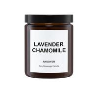 ANSOYER Candela da massaggio 200 g I Candela rilassante I Realizzata con olio di cocco + olio di soia I Candele da massaggio | Idratante e nutriente per la Spa domestica (Camomilla Lavanda)