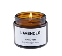 ANSOYER Candela da massaggio - Base di soia + olio di semi di canapa - Candela all'olio per massaggi - Candela all'olio e alla lozione per il corpo - 1.77OZ (Lavanda)