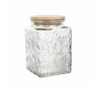 ANSQU Barattolo in vetro, 750ml contenitori per alimenti in vetro con coperchio in legno di bambù, barattoli ermetici per bancone della cucina, dispensa, biscotti, caffè, tè, zucchero