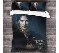ANSSON The Vampire Diaries - Set di biancheria da letto per bambini, copripiumino e 2 federe, biancheria da letto decorativa, ipoallergenica (singolo 135 x 200, V5)