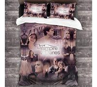 ANSSON The Vampire Diaries - Set di biancheria da letto per bambini Damon Salvatore, copripiumino e 2 federe, biancheria da letto decorativa, ipoallergenica (matrimoniale 200 x 200 cm, Damon2)