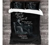 ANSSON The Vampire Diaries - Set di biancheria da letto per bambini Damon Salvatore, copripiumino e 2 federe, biancheria da letto decorativa, ipoallergenica (matrimoniale 200 x 200, Damon3)