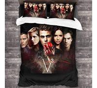 ANSSON The Vampire Diaries - Set di biancheria da letto per bambini Damon Salvatore, copripiumino e 2 federe, biancheria da letto decorativa, ipoallergenica (matrimoniale 200 x 200 cm, Damon1)