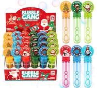 Anstore 24 bolle di sapone natalizie per bambini, mini set di bolle di sapone, ideali come regalo per feste di compleanno per bambini, bacchette per bolle di sapone, accessori per feste di bolle