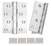 Anstore, cerniere pieghevoli in acciaio inox, 2 pezzi, 100 x 76 x 3 mm, 24 viti 30 x 8 mm, cerniere per porta e pianoforte, carichi pesanti