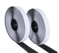 Anstore Feltro Adesivo Forte Nero Con Chiusura A Strappo Per Cucire, 5mx20mm Hook Loop Autoadesivo Biadesivo Per Zanzariere, Stretch Adesivo per Pareti, Pavimento, Plastica, Vetri, Metalli