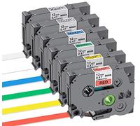 Anstore, nastro di ricambio per etichettatrice Brother P-touch TZe-131, TZe-231, TZe-431, TZe-531, TZe-631, TZe-731, confezione da 6 pezzi