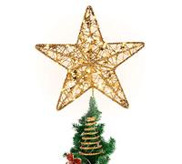 Anstore Puntale per albero di Natale a forma di stella,Puntale per Albero di Natale Oro LED Stella Albero di Natale,31cm Stelle Superiori Dell'albero Di Natale,per Decorazione Natalizia (oro,31cm)