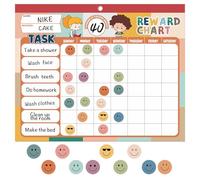 ANSTROUT Blocco grafico dei premi in stile boho per bambini con 32 grafici delle faccende, 31 x 24,9 cm, sistema magnetico di tabella del comportamento per motivare responsabilità e buone abitudini,