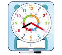 ANSTROUT Grande orologio magnetico scrivibile da 30,5 cm, per insegnare ai bambini, con stile carino, per la scuola, la casa, l'aula (30,5 x 27,9 cm)