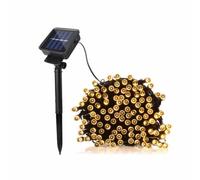 ansu 100/200pcs Luci a Stringa LED Solari per Giardino Esterni Natale Festa Decorazione Albero Fatato Lampada (Bianco Caldo, 100 LED/12m)