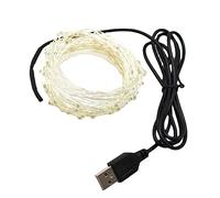 ansu Striscia luminosa a LED USB in filo di rame, impermeabile, per Natale, multicolore, 1 m, 10 LED