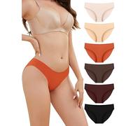 ANSUKOO 6 Slip Bikini Donna senza Cuciture, Intimo Silky Non Visibile, Multipack Invisibile da Ginnastica Modello Hipster per Donna, Mutande Comode per Palestra, Bikini Morbido ed Elastico per Signora