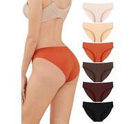 ANSUKOO 6 Slip Bikini Donna senza Cuciture, Intimo Silky Non Visibile, Multipack Invisibile da Ginnastica Modello Hipster per Donna, Mutande Comode per Palestra, Bikini Morbido ed Elastico per Signora