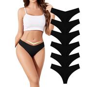 ANSUKOO 6P Perizoma Donna Brasiliane in Microfibra Senza Cuciture: Thong con Design Comodo Vita Bassa, Mutande Invisibili per la Palestra, Panties con Taglio Laser, Tanga Slip Seamless, Multipack