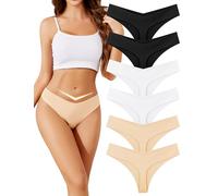 ANSUKOO 6P Perizoma Donna Brasiliane in Microfibra Senza Cuciture: Thong con Design Comodo Vita Bassa, Mutande Invisibili per la Palestra, Panties con Taglio Laser, Tanga Slip Seamless, Multipack