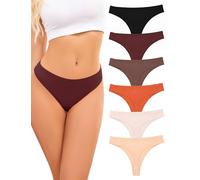 ANSUKOO Perizoma Donna Cotone Pacco da 6,Femminili Mutandine Slip,Mutande Donna,Confortevoli Elastici Traspiranti Modello Brasiliana,Tanga Thong Women Underwear Cotton Multipack
