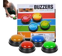 Answer Buzzers, Classroom Game Buttons with Lights Sound, 4x Fun Quick Response Props, Easy Interactive Competition Tools, Durable Learning Accessories for Family Party Kids Activities