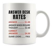 Answer Desk Rates Funny Office Tazza Ceramica Mug Con Manico Tazzine Da Caffè Per Cucina Tè Latte 330Ml