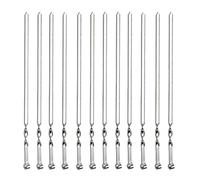 Antallcky 12 spiedini per kebab per barbecue e barbecue, in acciaio inox, resistenti e larghi, riutilizzabili, con manico antiscivolo, ideali per shish kabob, pollo, gamberetti, angd, verdure