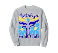 Antalya Social Club Riviera Turca Astratto Boho Fiori Felpa